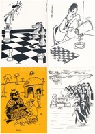 **, * 21 Db MODERN Sakk Motívumlap, Helge Hau Szignóval / 21 Modern Chess Motive Postcards Signed By Helge Hau - Non Classés