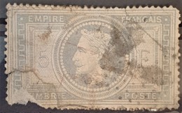 FRANCE 1869 - Canceled / Damaged - YT 33A - 5F - 1863-1870 Napoléon III Lauré