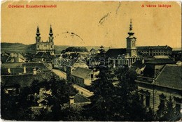 T3 1908 Erzsébetváros, Dumbraveni; Látkép, Templomok. W. L. (?) 1832. Scholtes A. Kiadása / General View, Churches (kopo - Non Classés