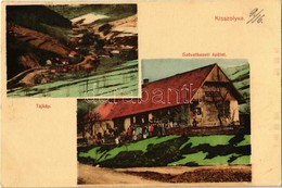 T2/T3 1913 Kisszolyva, Szkotárszke, Skotarska; Tájkép, Szövetkezeti épület és üzlet / General View, Cooperative Shop + " - Ohne Zuordnung