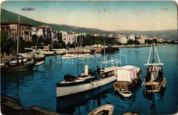 T3 Abbazia, Opatija; Hafen / Port, Steamships, Sailing Vessels (kopott Sarkak / Worn Corners) - Non Classés