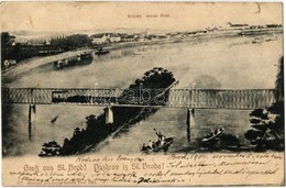 T3 1904 Bród, Nagyrév, Slavonski Brod, Brod An Der Save; Brücke / Savski Most / Száva Vasúti Híd, Vonat, Gőzmozdony, Csó - Non Classés