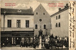 T2/T3 1906 Eszék, Essegg, Osijek; Kapucinska Crkva / Kapuciner Kirche / Kapucinus Templom, Radoslav Bacic, Link üzlete.  - Non Classés