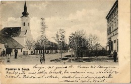T2/T3 1905 Sunja, Fő Utca, Templom / Main Street, Church + "BROD - NAGYKANIZSA 62. SZ." Vasúti Mozgóposta Bélyegző (fl) - Non Classés