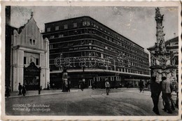 T2 1941 Újvidék, Novi Sad; Trg. Oslobodjenja / Tér, Szentháromság Szobor, Gyógyszertár, Králj. Dvor, Villamos / Square,  - Ohne Zuordnung