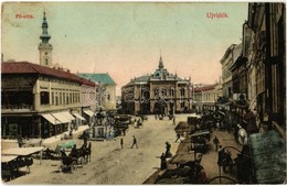 T2/T3 Újvidék, Novi Sad; Fő Utca, Plesch H. és Bröder (?) üzlete, Piac / Main Street, Market, Shops (EK) - Ohne Zuordnung