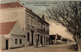 T2/T3 1917 Lajtaszentmiklós, Neudörfl An Der Leitha; Greiner Vendéglője, Kerékpár. Schön Kiadása / Gasthaus Greiner / Re - Ohne Zuordnung