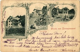 T3 1899 Krumpendorf Am Wörthersee, Villa Kutternig, Villa Schöller, Villa Madile. Verlag V. Joh. Leon No. 251. Art Nouve - Ohne Zuordnung