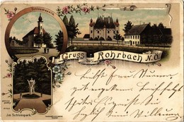 T3 1899 Rohrbach An Der Gölsen, Schlosskapelle, Im Schlosspark / Castle Park And Chapel. Kunstanstalt Lautz & Isenbeck A - Non Classés