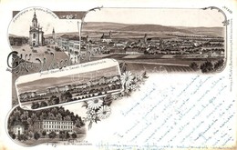 T2 1897 (Vorläufer!) Hranice, Mährisch Weisskirchen; Hauptplatz M. Kirche Und Rathaus, Milit.-Oberreal- Und Cavall.-Cade - Non Classés