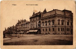 T2/T3 1918 Plzen, Pilsen; Ferdinandstrasse / Street, Shops (EK) - Ohne Zuordnung