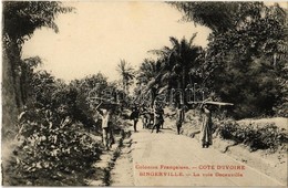 ** T1 1908 Bingerville, Colonies Francaises, La Voie Decauville / Construction Laborer - Non Classés