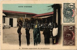 * T2/T3 Cote D'Ivoire, Fillettes Apportant Du Caoutchouc / Girls Bringing Rubber (EK) - Non Classés