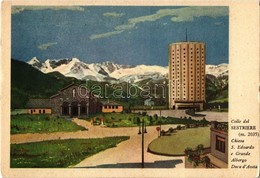 ** T1/T2 Sestriere, Chiesa S. Edoardo E Grande Albergo Duca D'Aosta / Church, Hotel, Mountains - Ohne Zuordnung