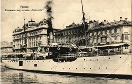 T2 1910 Fiume, Rijeka; Pannónia Kivándorlási Hajó A Kikötőben / Piroscafo Ung. Croata Pannonia / Emigration Ship Cunard  - Non Classés