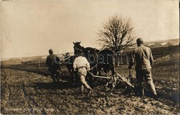 ** T2 Szántás. Dr. Kollarits József Főhadnagy. Hadifénykép Kiállítás / WWI Austro-Hungarian K.u.K. Military, Soldiers He - Ohne Zuordnung