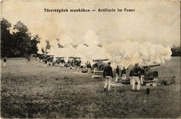 * T2/T3 Tüzérségünk Munkában / Artillerie Im Feuer / WWI Austro-Hungarian K.u.K. Military, Artillery Firing Cannons + "V - Ohne Zuordnung