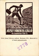 T2/T3 Hotel József Főherceg Szálloda, Kávéház és étterem A Keleti Pályaudvarnál, Reklámlap. Budapest VIII. Baross Tér 2. - Non Classés