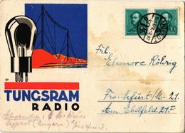 T2/T3 1935 Tungsram Radio / Hungarian Light Bulb Advertisment Postcard S: Csemiczky Tihamér (EK) - Non Classés