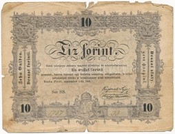1848. 10Ft "Kossuth Bankó" T:III- Fo, Lyuk, Tűlyuk Adamo G111 - Ohne Zuordnung