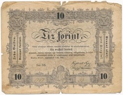 1848. 10Ft "Kossuth Bankó" T:III- Fo, Lyuk, Tűlyuk Adamo G111 - Non Classés