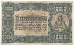 1923. 10.000K Nyomdahely Jelölés Nélkül T:restaurált Adamo K42/2 - Non Classés