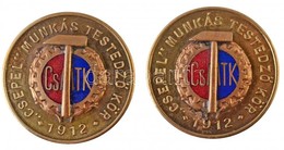 1912. " 'Csepel' Munkás Testedző Kör 1912" Zománcbetétes Cu Díjérem (2x) (30mm) T:2 - Ohne Zuordnung