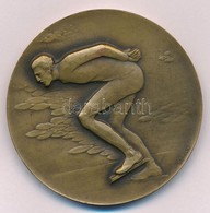 1934. "M.E.S.E. (Magyar Egyetemi Sport Egylet?)" Jégkorcsolya Témájú Kétoldalas Br Sport Emlékérem (50mm) T:1- - Ohne Zuordnung