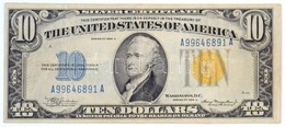 Amerikai Egyesült Államok 1934-1945. (1934A) 10$ "Silver Certificate - Kisméretű", Sárga Pecsét, "William Alexander Juli - Ohne Zuordnung