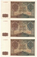 Lengyelország / Német Megszállás 1941. 100Zl (3x) Sorszámkövetők T:I,I-  Poland / German Occupation 1941. 100 Zlotych (3 - Ohne Zuordnung