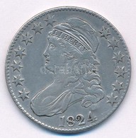 Amerikai Egyesült Államok 1824. 1/2$ Ag "Féldolláros Sapkás Mellkép" T:2- Kis Ph. USA 1824. 1/2 Dollar Ag "Capped Bust H - Non Classés