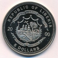 Libéria 2000. 5$ Cu-Ni érem T:PP  Liberia 2000. 5 Dollar Cu-Ni Coin C:PP - Ohne Zuordnung