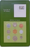 Málta 1972-1980. 1c - 5M (9xklf), "Coin Sets Of All Nations" Forgalmi Szett Felbélyegzett Kartonlapon T:1,1- Malta 1972- - Ohne Zuordnung