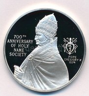 1974. "700th Anniversary Of Holy Name Society - Pope Gregory X. 1274 / HNS - Hallowed Be Thy Name" Ag Ezüstérem Kapszulá - Ohne Zuordnung
