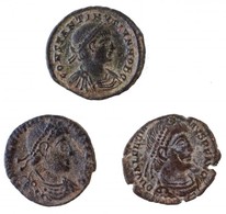 Római Birodalom IV. Század 3db Rézpénz II. Constantinus és I. Valentinianus Idejéből T:2,2- Roman Empire 4rd Century 3pc - Non Classés