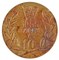 1955. "DISZ (Dolgozó Ifjúság Szövetsége) - 1955. április 4. 10" Br Jelvény (23mm) T:2 - Ohne Zuordnung