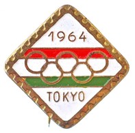 1964. "Tokiói Olimpia" Zománcozott Jelvény (26x26mm) T:1- - Ohne Zuordnung