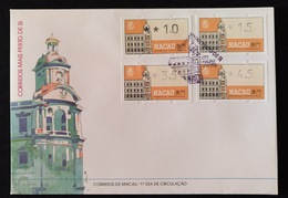 MAC1169.5-Macau FDC With 4 Stickers - Post Offices Closer To You - Macau - 1993 - FDC