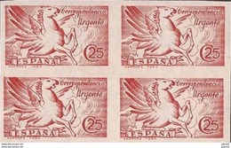 ES879SDBL4-L2147TESVACU.España .Spain.Espagne.Animales Mitologicos..Pegaso.1939.( E D 879s**) Bl4.sin Charnela.LUJO - Variedades & Curiosidades