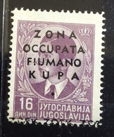 ZONA OCCUPATA FIUMANO KUPA -  16 Din Nuovo ** - Occ. Yougoslave: Littoral Slovène