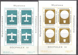 Poland 1974 - Plane And Balloon Label - 2 Sheets  MNH(**) - Non Classificati