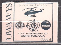 Poland 1993 Helicopter Label - Self - Adhesive - MNH - Ohne Zuordnung