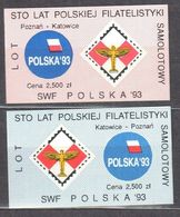 Poland 1993 Plane Label - Self - Adhesive 2v MNH - Ohne Zuordnung