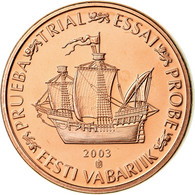 Estonia, 2 Euro Cent, 2003, Unofficial Private Coin, FDC, Copper Plated Steel - Essais Privés / Non-officiels