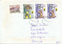 Poland Cover Sent To Denmark Warszawa 16-12-2004 Topic Stamps (the Flap On The Backside Of The Cover Is Missing) - Cartas & Documentos