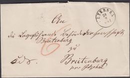 1861. UETERSEN 30 9 1861 To Breitenburg Pf. Itzehoe Postage Marking 6 In Redbrown. Se... () - JF321206 - Schleswig-Holstein