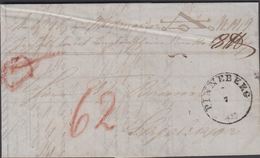 1855. PINNEBERG 7 7 To Skjelskør Parcelcard Postage Marking 62 Seal. () - JF321210 - Schleswig-Holstein