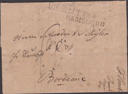 1828. TTR4 HAMBOURG + Allemagne P. Givet To Bordeaux From Flensburg. T Postage Markin... () - JF321227 - ...-1851 Préphilatélie