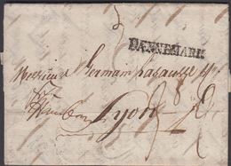 1800. DÆNNEMARK To Lyon Via Hamburg From Flensburg.  Postage Markings. Franco Hamburg... () - JF321236 - ...-1851 Vorphilatelie