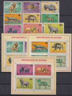 Guinea 1968 Animals Mi#495-503 A With Blocks 29,30,31 A, Mint Never Hinged - Guinee (1958-...)